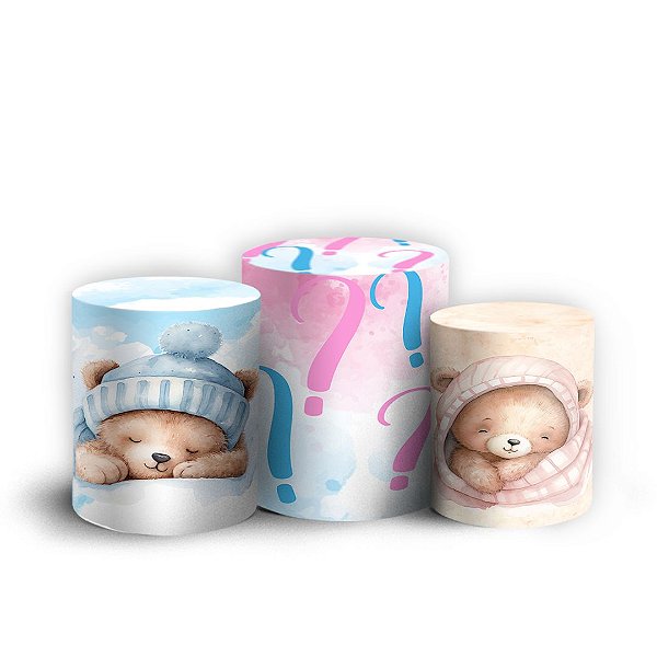 Trio Cilindro - Cha Revelacao - Sublimado 3D + Elástico