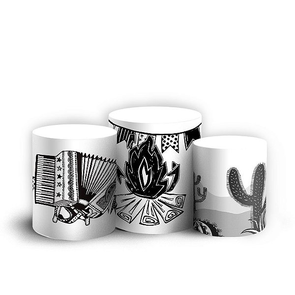 Trio Cilindro - Festa Junina - Sublimado 3D + Elástico