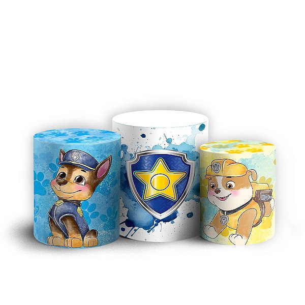 Trio Cilindro - Patrulha Canina - Sublimado 3D + Elástico