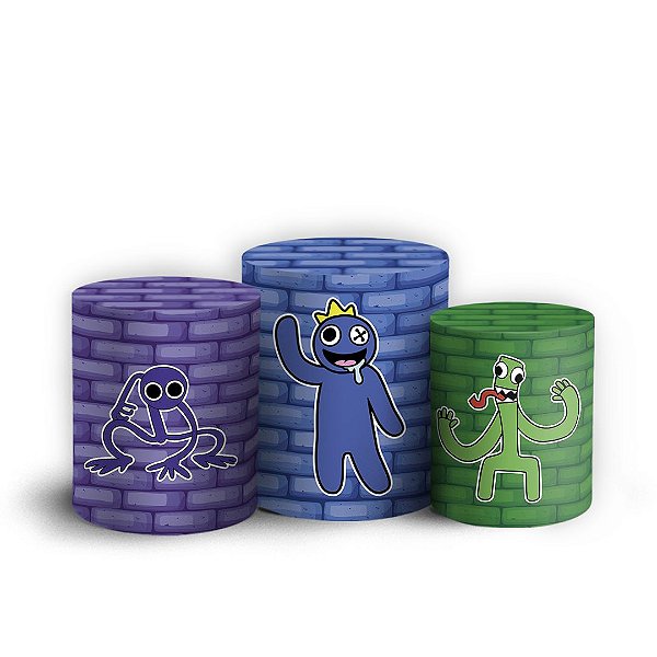 Trio Cilindro - Rainbow Friends - Sublimado 3D + Elástico