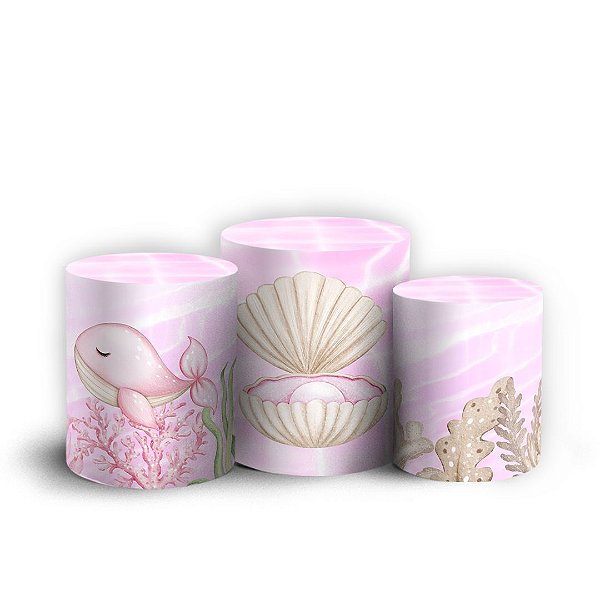 Trio Cilindro - Fundo Do Mar - Sublimado 3D + Elástico