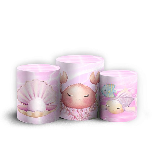 Trio Cilindro - Fundo Do Mar - Sublimado 3D + Elástico