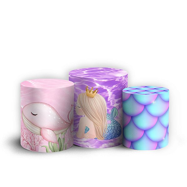 Trio Cilindro - Fundo Do Mar - Sublimado 3D + Elástico