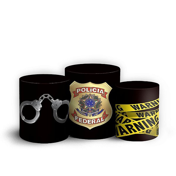 Trio Cilindro - Policia Federal - Sublimado 3D + Elástico
