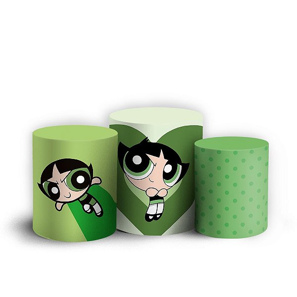 Trio Cilindro - Docinho As Meninas Super Poderosas - Sublimado 3D + Elástico