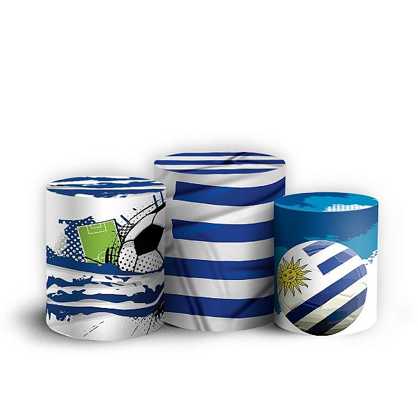 Trio Cilindro - Uruguai Futebol - Sublimado 3D + Elástico