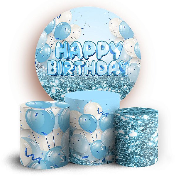 KIT Redondo e Trio - Feliz Aniversario - Sublimado 3D