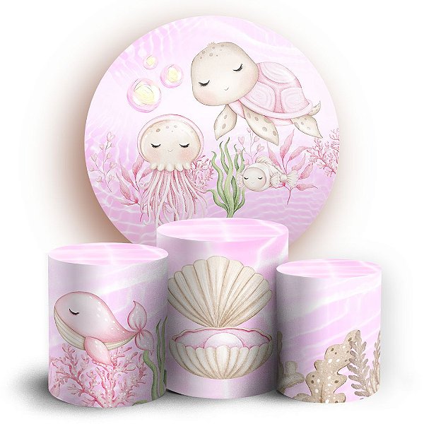 KIT Redondo e Trio - Fundo Do Mar - Sublimado 3D