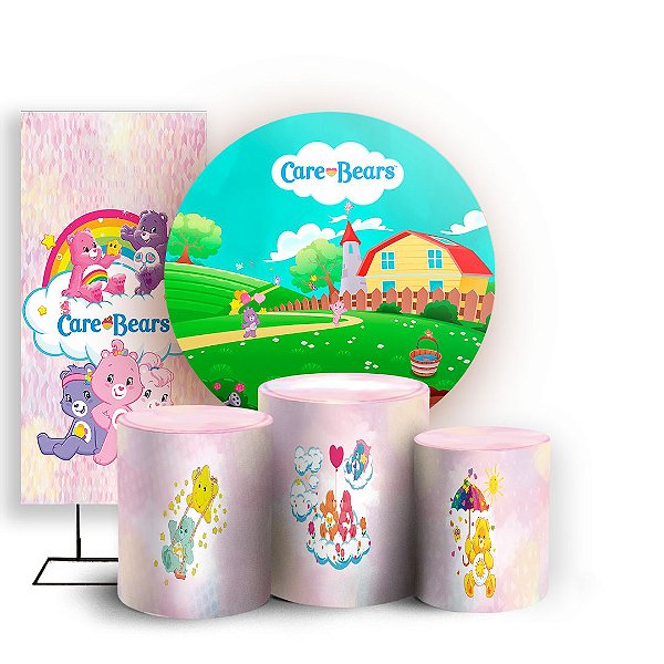 KIT Redondo Trio e Faixa - Ursinhos Carinhosos Care Bears - Sublimado 3D