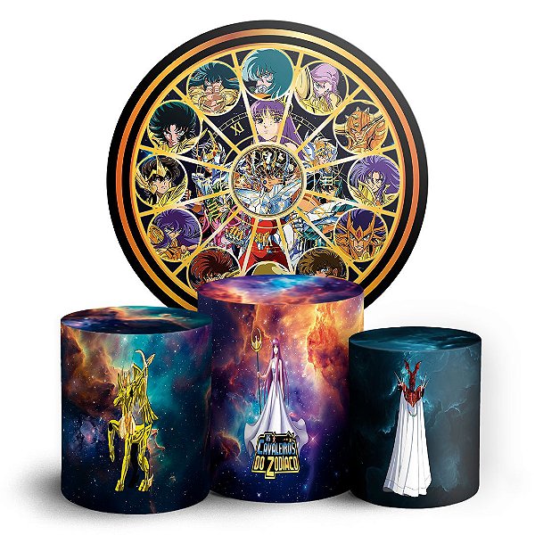 KIT Redondo e Trio - Cavaleiros do Zodiaco - Sublimado 3D