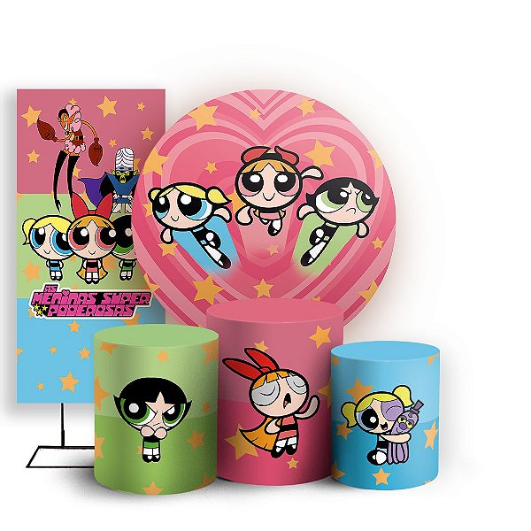 KIT Redondo Trio e Faixa - As Meninas Super Poderosas - Sublimado 3D