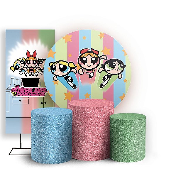 KIT Redondo Trio e Faixa - As Meninas Super Poderosas - Sublimado 3D