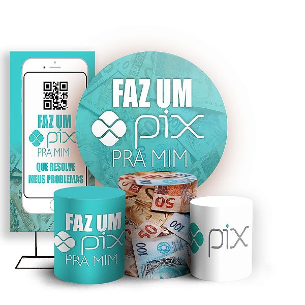 KIT Redondo Trio e Faixa - Faz O Pix - Sublimado 3D