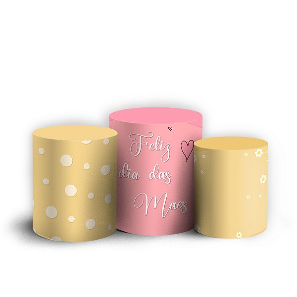 Trio Cilindro - Dia dos Maes - Sublimado 3D + Elástico