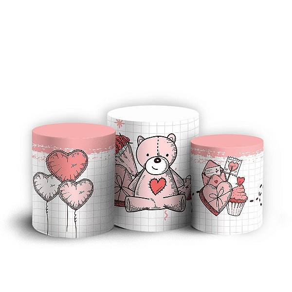 Trio Cilindro - Dia dos Namorados - Sublimado 3D + Elástico
