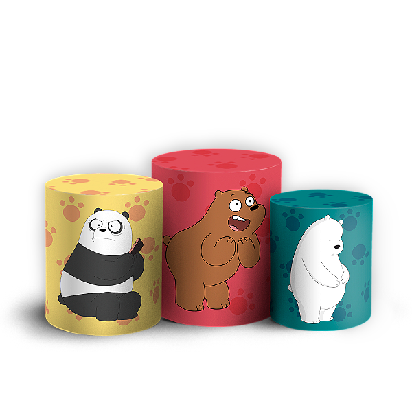Trio Cilindro - Urso Sem Curso - Sublimado 3D + Elástico