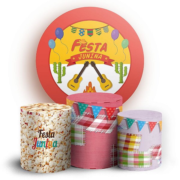 KIT Redondo e Trio - Festa Junina - Sublimado 3D
