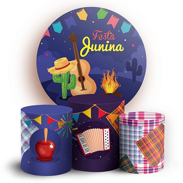 KIT Redondo e Trio - Festa Junina - Sublimado 3D