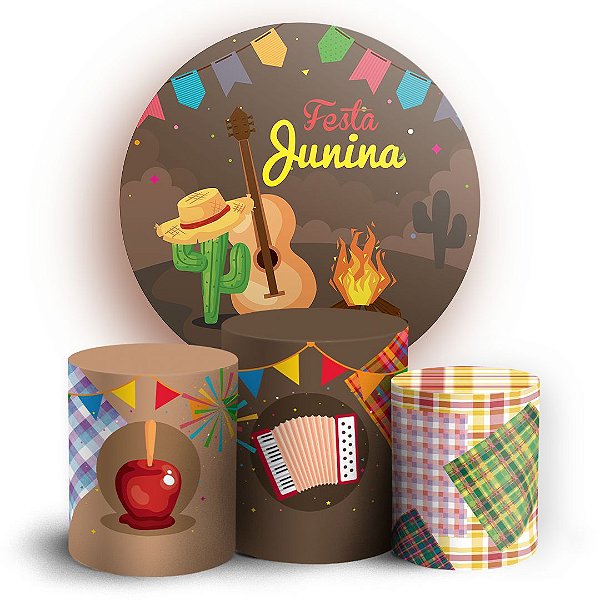 KIT Redondo e Trio - Festa Junina - Sublimado 3D