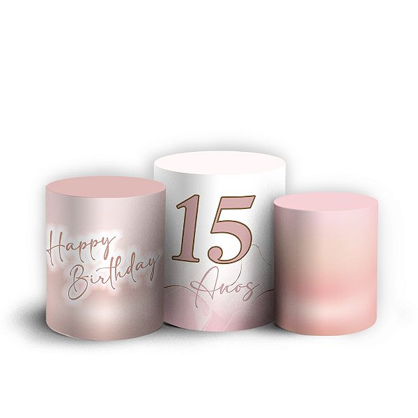 Trio Cilindro - 15 anos - Sublimado 3D + Elástico