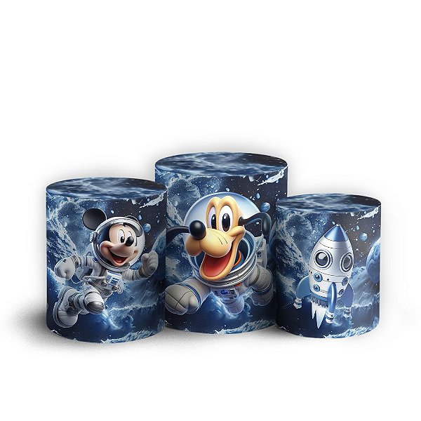 Trio Cilindro - Mickey Astronauta - Sublimado 3D + Elástico