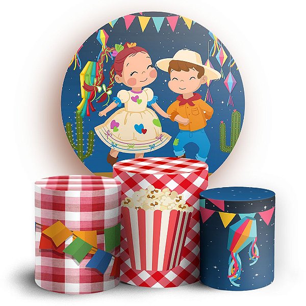 KIT Redondo e Trio - Festa Junina - Sublimado 3D