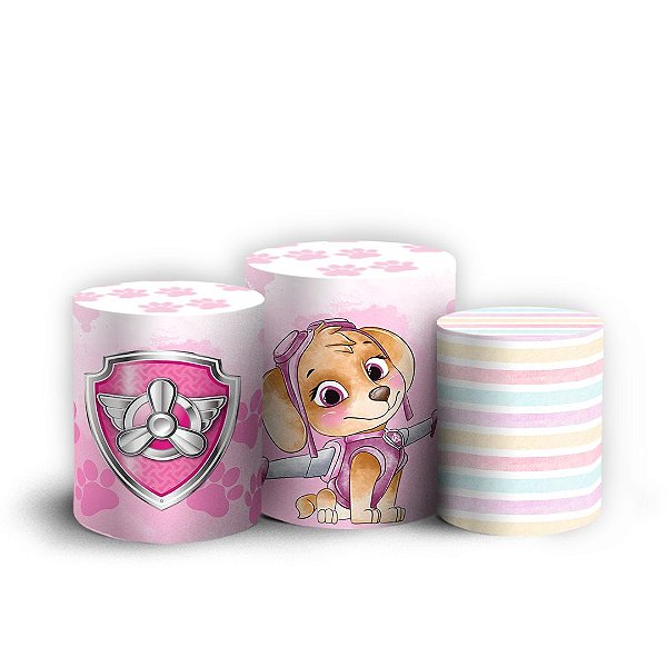 Trio Cilindro - Patrulha Canina - Sublimado 3D + Elástico