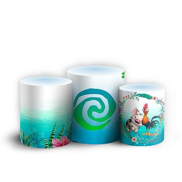 Trio Cilindro - Moana - Sublimado 3D + Elástico