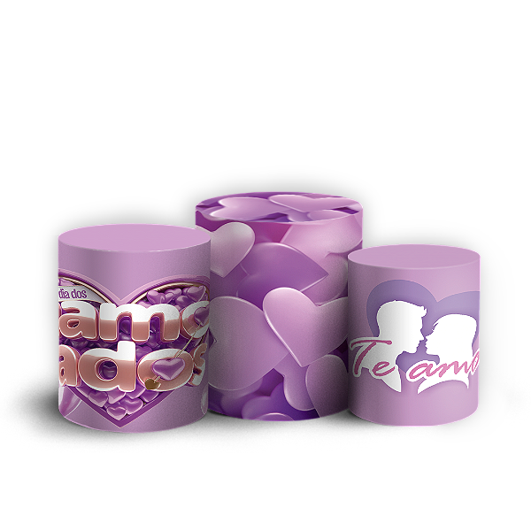 Trio Cilindro - Dia Dos Namorados - Sublimado 3D + Elástico
