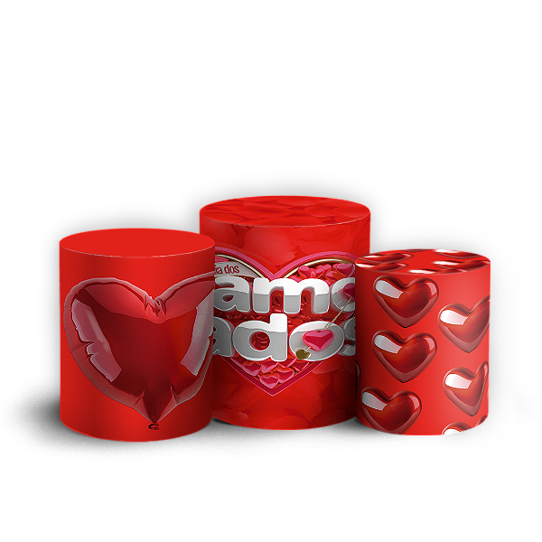 Trio Cilindro - Dia Dos Namorados - Sublimado 3D + Elástico
