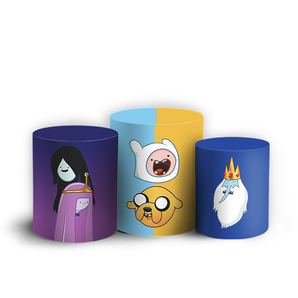 Trio Cilindro - Hora de Aventura - Sublimado 3D + Elástico