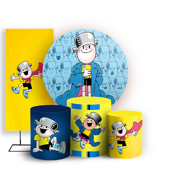 KIT Redondo Trio e Faixa - Menino Maluquinho - Sublimado 3D