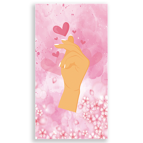 Faixa Lateral - Maos Amor Coracao - Sublimado 3D