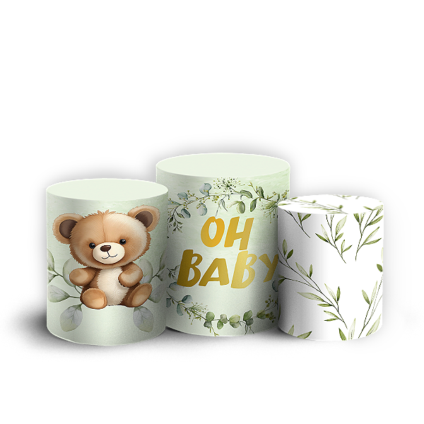 Trio Cilindro - Ursinho - Sublimado 3D + Elástico