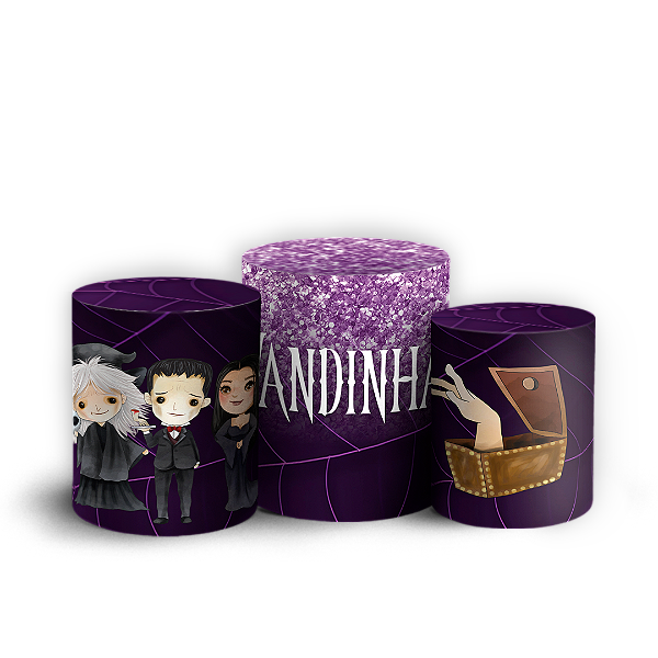 Trio Cilindro - Wandinha - Sublimado 3D + Elástico