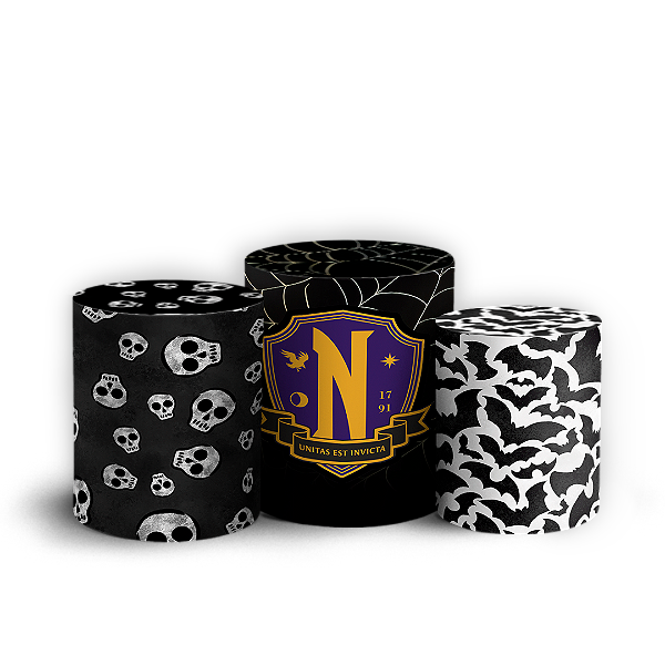 Trio Cilindro - Wandinha - Sublimado 3D + Elástico