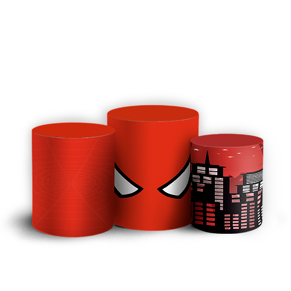 Trio Cilindro - Homem Aranha - Sublimado 3D + Elástico