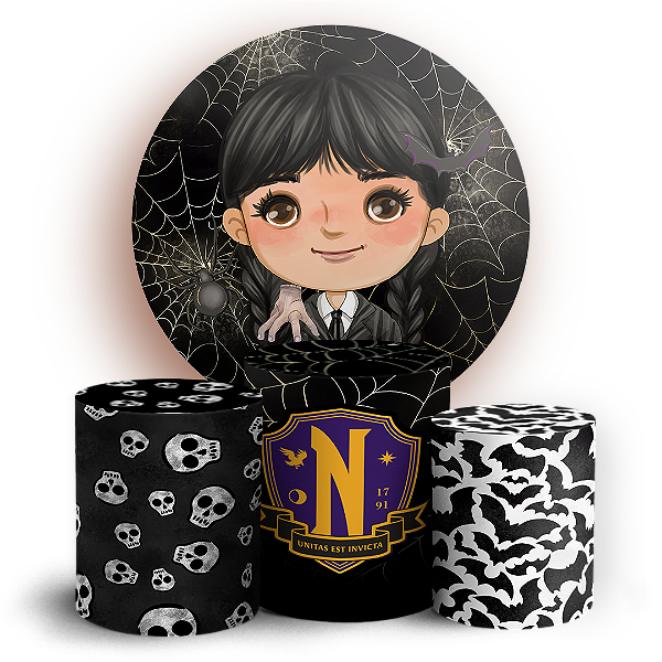 KIT Redondo e Trio - Wandinha - Sublimado 3D