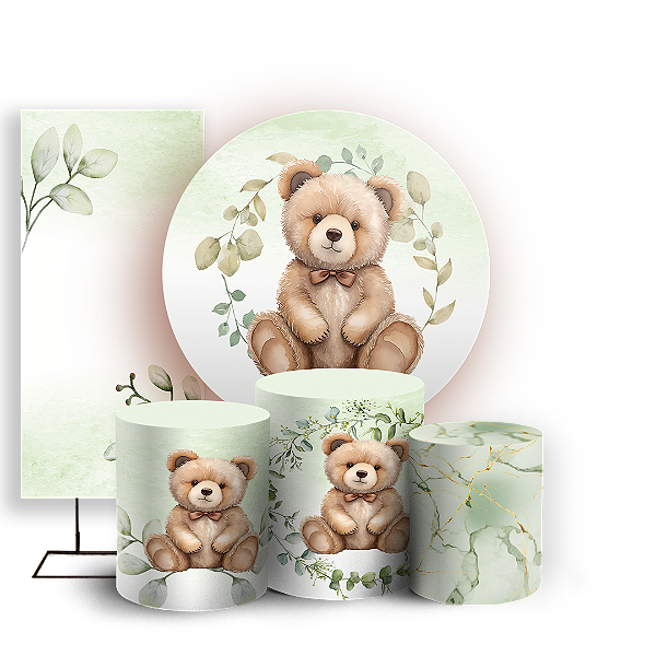 KIT Redondo Trio e Faixa - Ursinho - Sublimado 3D