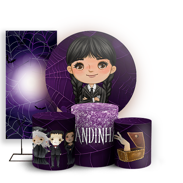 KIT Redondo Trio e Faixa - Wandinha - Sublimado 3D