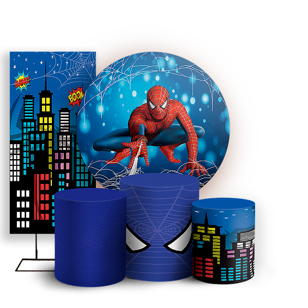 KIT Redondo Trio e Faixa - Homem Aranha - Sublimado 3D