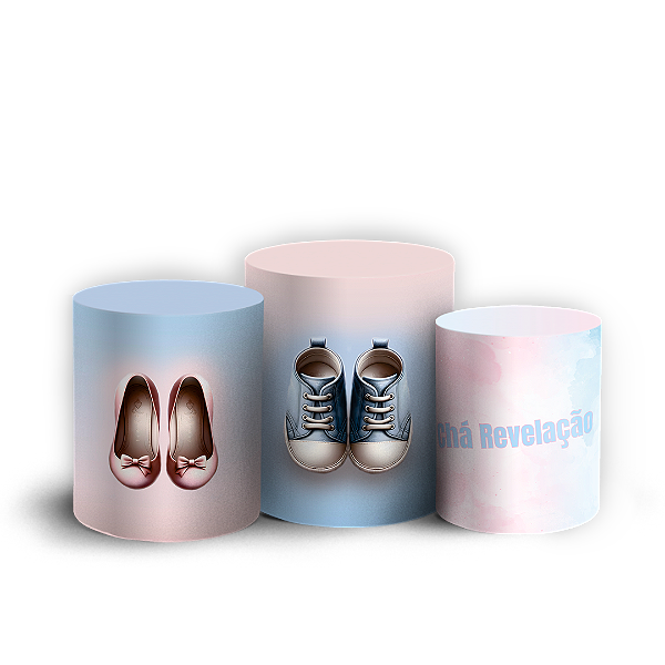 Trio Cilindro - Cha Revelacao - Sublimado 3D