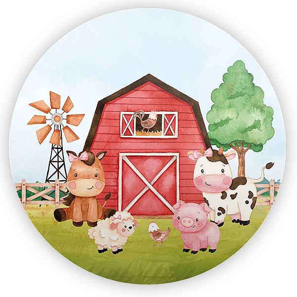 Painel Redondo - Fazendinha - Sublimado 3D