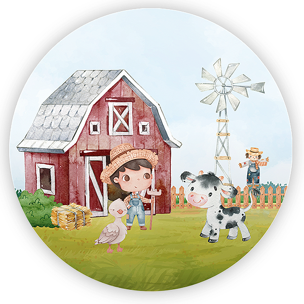 Painel Redondo - Fazendinha - Sublimado 3D