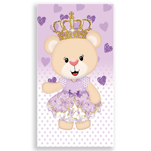 Faixa Lateral - Ursinha Lilas - Sublimado 3D