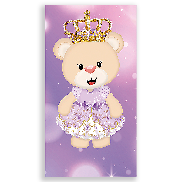 Faixa Lateral - Ursinha Lilas - Sublimado 3D