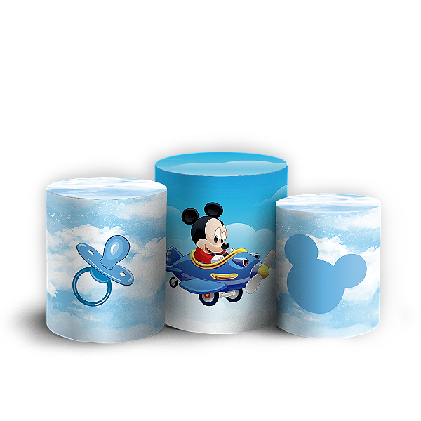 Trio Cilindro - Mickey Cute - Sublimado 3D + Elástico