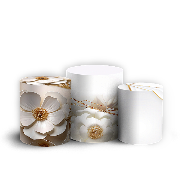 Trio Cilindro - Floral - Sublimado 3D + Elástico
