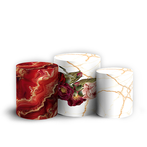 Trio Cilindro - Floral - Sublimado 3D + Elástico