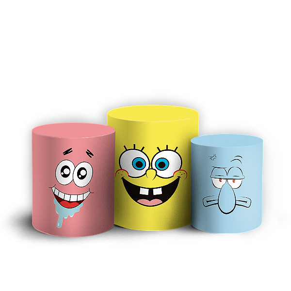 Trio Cilindro - Bob Esponja - Sublimado 3D + Elástico